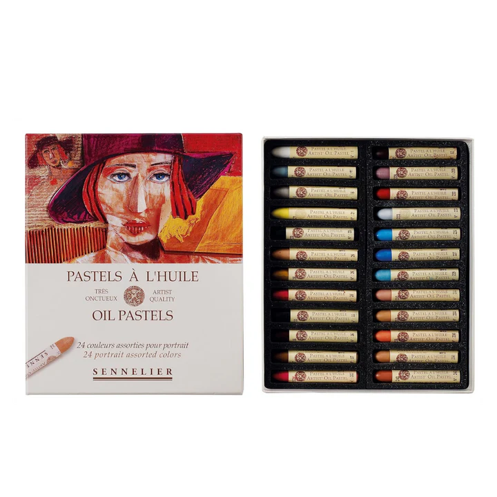 Sennelier Oil Pastel Set of 24 Portrait Colors in Cardboard Box - Retail Maharaj