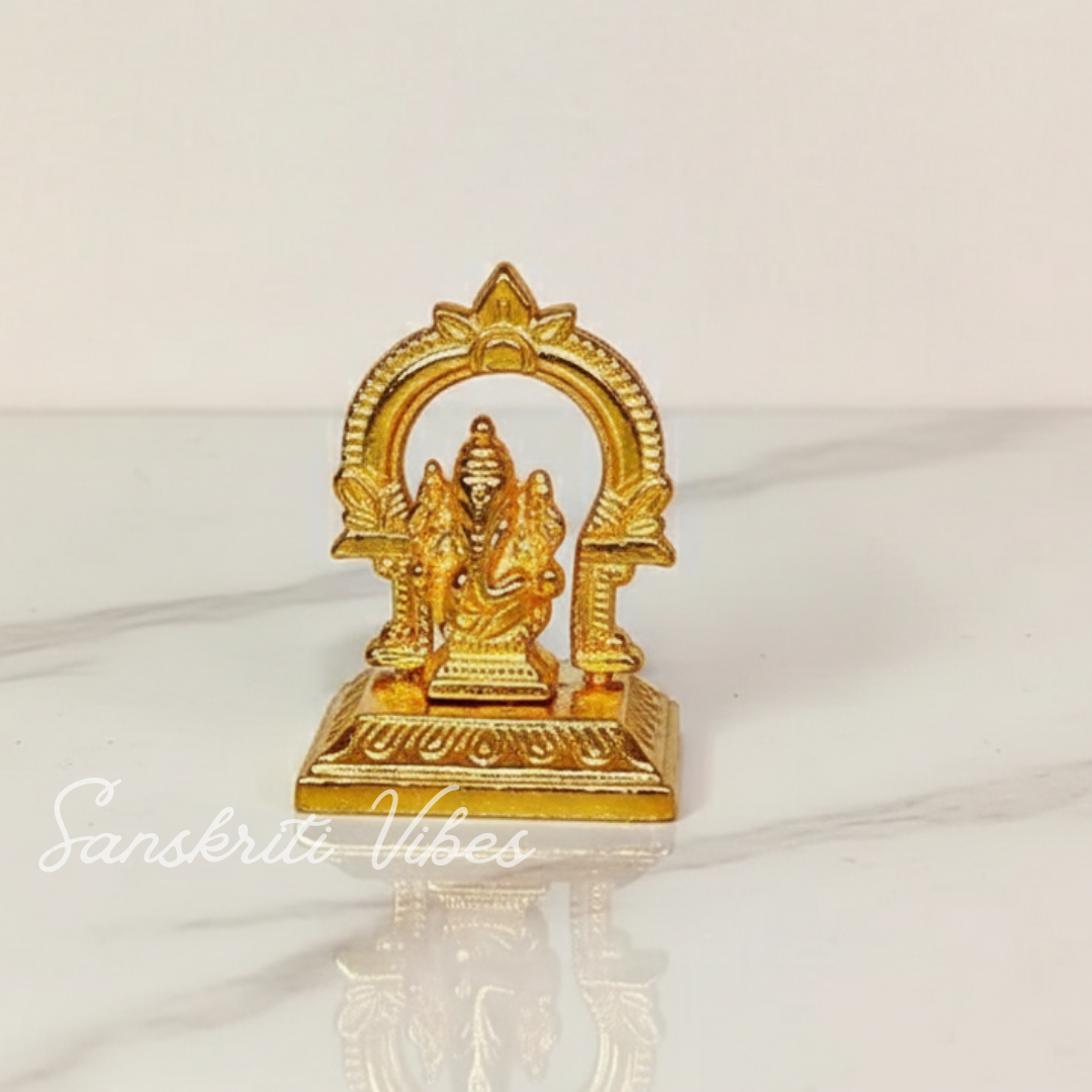 Handicraft Gold Plated Ganesha Ji for Pooja Room Showpiece for Table Office Decorative and Gift for House Warming Anniversaries - Retail Maharaj