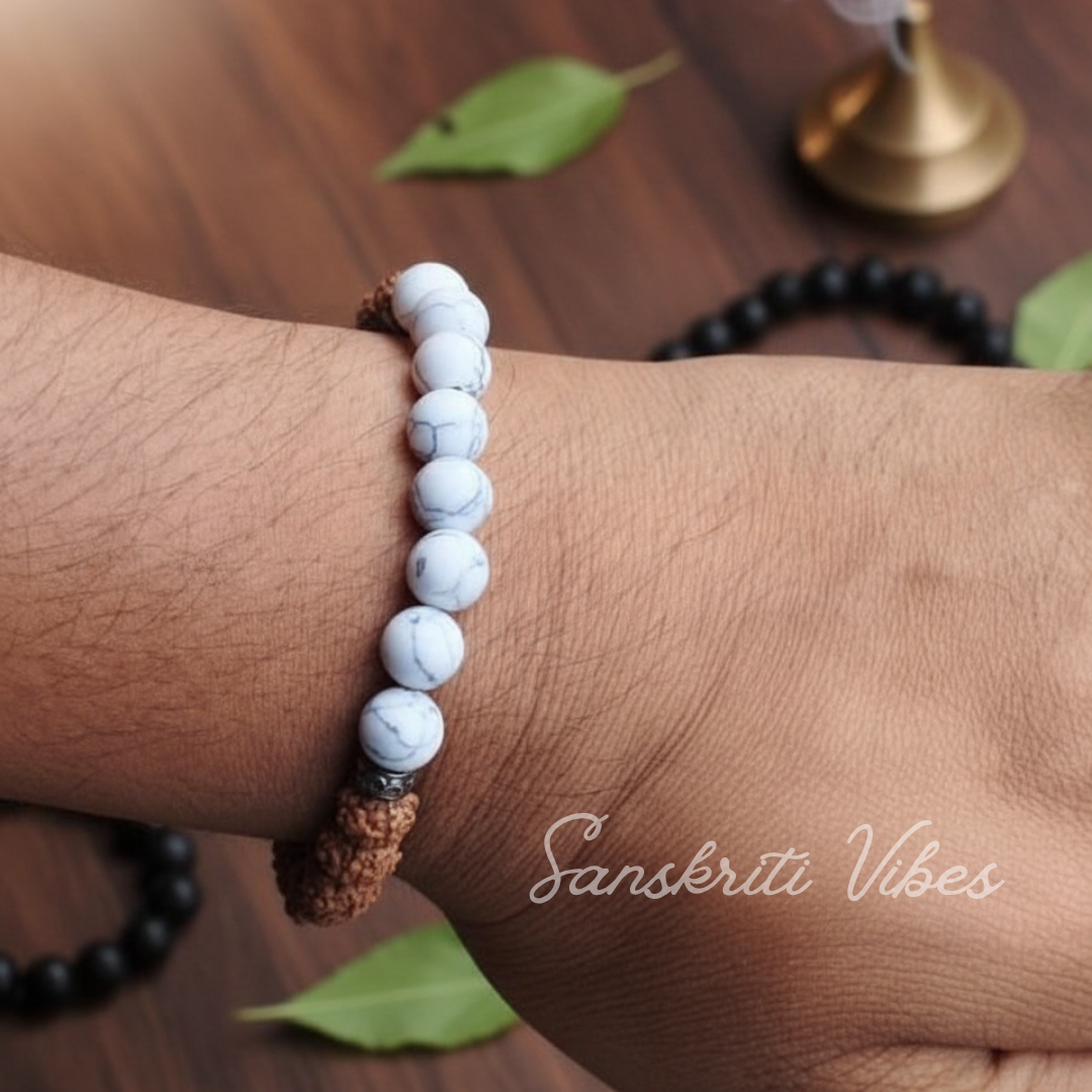 Rudraksha Stone Bracelet Adjustable Healing Energy Spiritual Wrist Band for Men and Women - Retail Maharaj