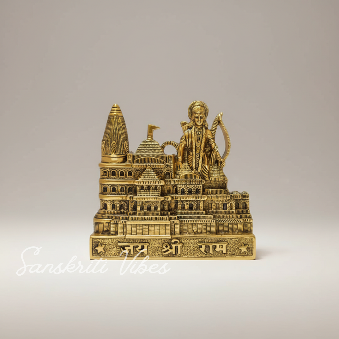 Metal Ayodhya Shree Ram Mandir Architectural Model Showpiece for Home Decor, Office | Metal Showpiece - Retail Maharaj