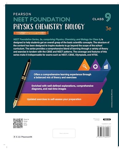 Pearson'26 NEET Foundation Grade 9|Physics, Chemistry, and Biology| For NEET, NSO, Olympiad exams| well-defined explanations, comprehensive diagrams - Retail Maharaj