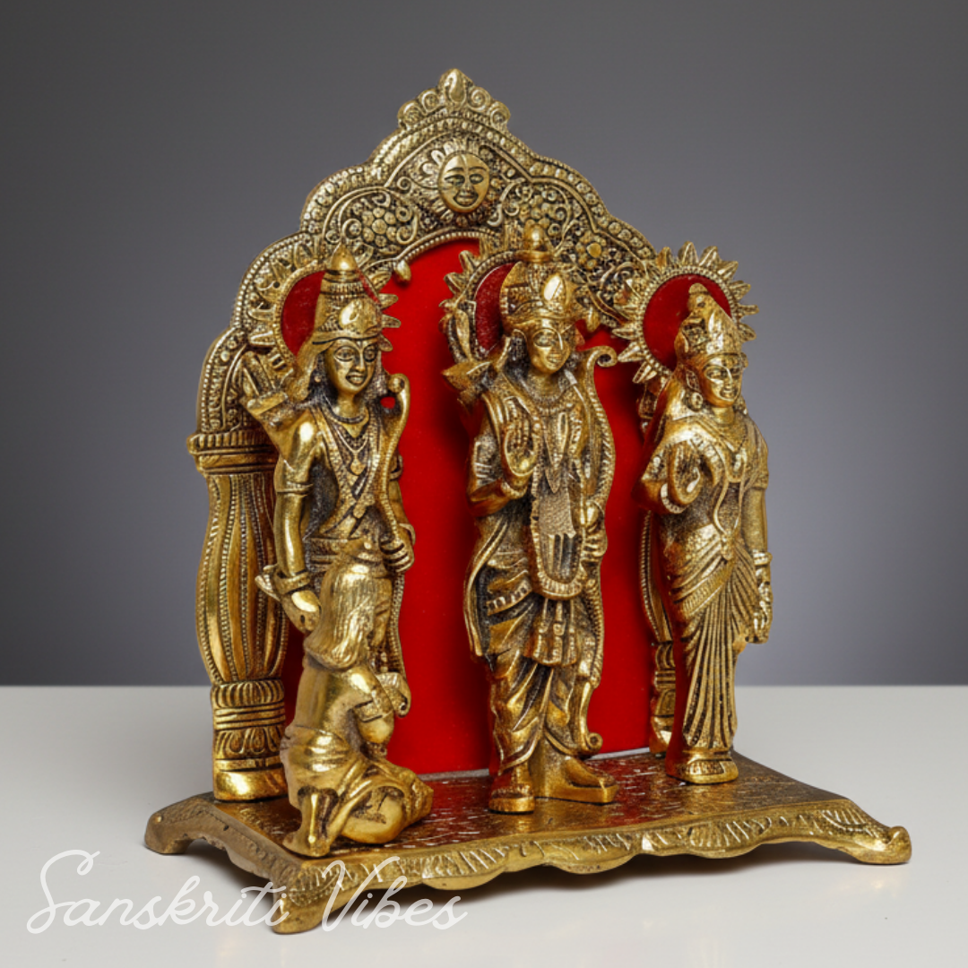Shri Ram Darbar Statue in Big Size for Pooja - Lord Rama, Laxman, Sita & Hanuman Murti Religious Idol for Home & Office Decor - Retail Maharaj