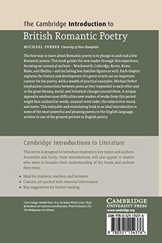 The Cambridge Introduction to British Romantic Poetry (Cambridge Introductions to Literature) - Retail Maharaj
