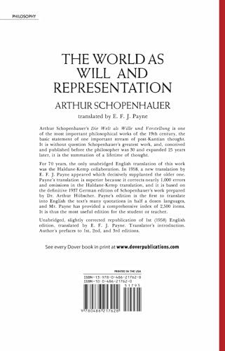 SCHOPENHAUER-THE WORLD AS WILL AND REPRE - Retail Maharaj