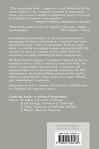 Automorphic Forms and Representations: 55 (Cambridge Studies in Advanced Mathematics) - Retail Maharaj