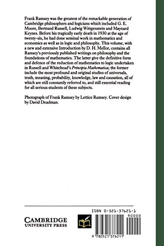 F. P. Ramsey: Philosophical Papers - Retail Maharaj