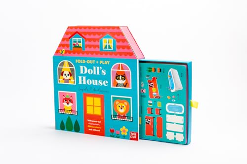 Fold-Out + Play: Doll's House: Build your own 3D house with interactive play pieces and stickers - Retail Maharaj