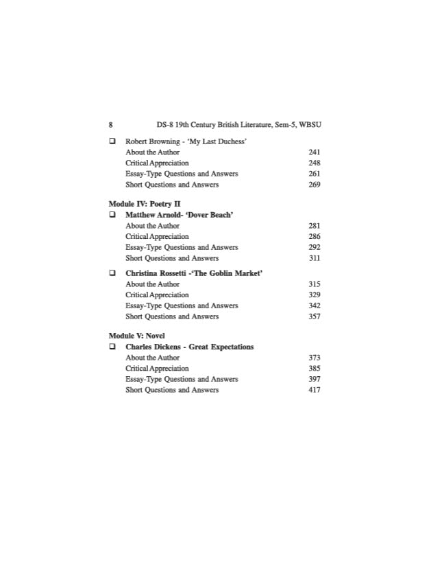 19th Century British Literature (DS 8) ENGDSC508T, Sem-5, WBSU (Text with Guide) (English Version)