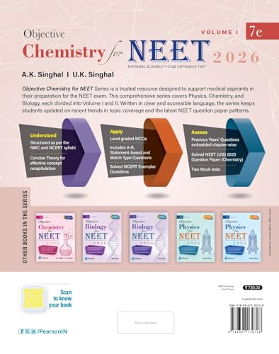 Pearson Objective Chemistry for NEET Volume I – 2026 | As Per NCERT & NMC Syllabi | 5500+ MCQs to Strengthen Exam Practice | Chapter wise PYQ & NEET (UG) 2025 Solved Paper | 2 Mock Tests as Per NEET Exam Pattern | - 7th Edition - Retail Maharaj