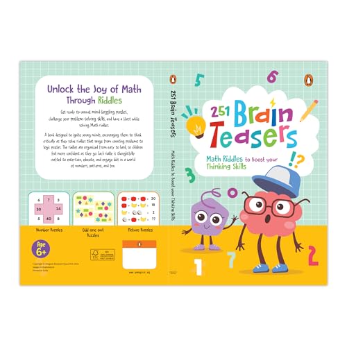 251 Brain Teasers: Ignite Young Minds with Fun Math Riddles, Picture Puzzles, and Logic Games | Boost Problem-Solving & Cognitive Thinking | Ages 6+ - Retail Maharaj