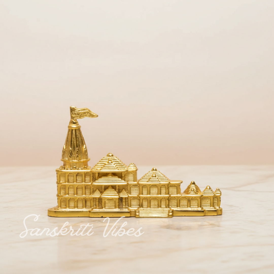 Metal Shri Ram Janam Bhumi Ayodhya Architectural Shree Ram Mandir Model Prabu Showpiece - Retail Maharaj