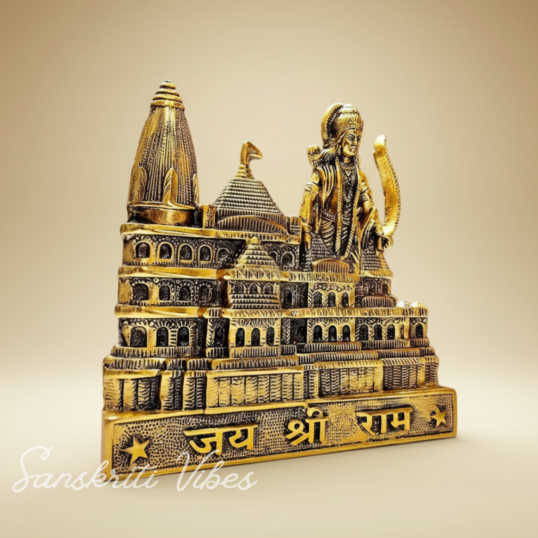 Metal Ayodhya Shree Ram Mandir Architectural Model Showpiece for Home Decor, Office | Metal Showpiece - Retail Maharaj