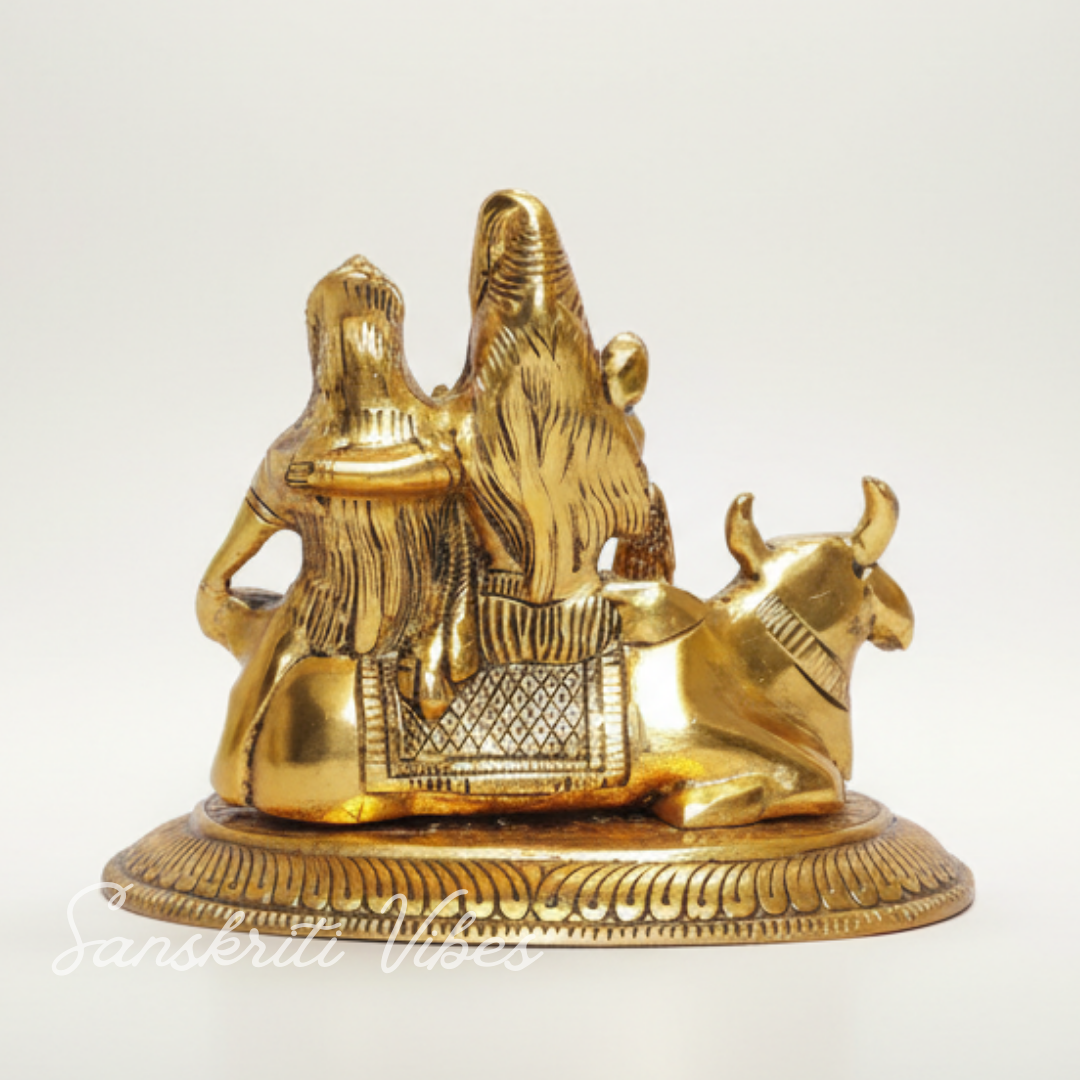 Shiva Parivar Idol Metal Statue Lord Shiva Family Murti for Home Mandir Puja Vastu Prosperity Decor Handcrafted - Retail Maharaj