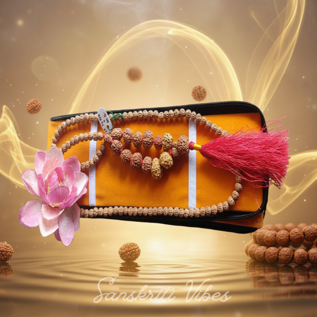 Rudraksha Siddha Mala 1 to 14 Mukhi Rudraksha with Gauri Shankar and Ganesh Premium Spiritual Healing Mala for Puja Meditation and Daily Protection - Retail Maharaj
