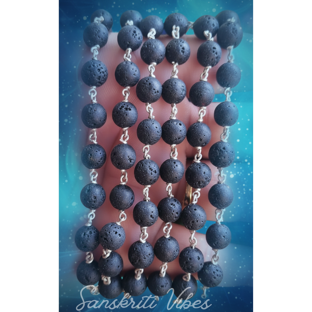 108+1 Beads Krishna Sphatik Mala Krishna Shaligram Mala in Silver Wire for Men and Women Spiritual Healing and Meditation - Retail Maharaj
