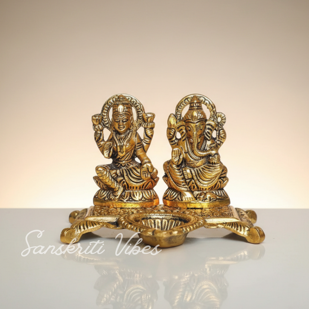 Metal Laxmi Ganesha Statue Unique And One Of A Kind Rare Handcrafted Idol For Pooja Room Decor Your Home - Retail Maharaj