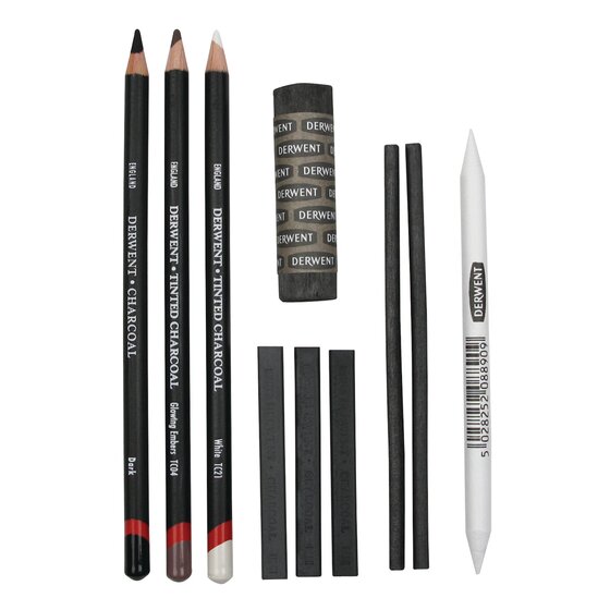 Derwent Charcoal Media Collection Set of 10 - Retail Maharaj