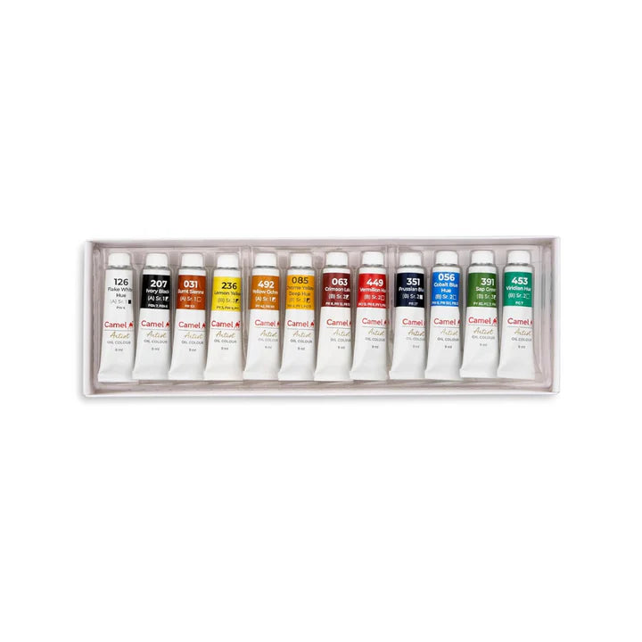 Camel Artist Oil Paint Set Assorted 12 Shades in 9ml Tubes for Artists - Retail Maharaj