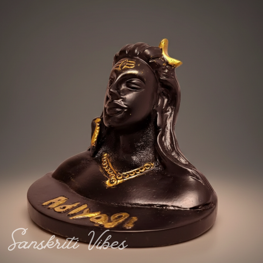 Adiyogi Shiva Metal Statue Murti for Car Dashboard Desk Mandir Meditation Puja Vastu Home Decor Showpiece - Retail Maharaj
