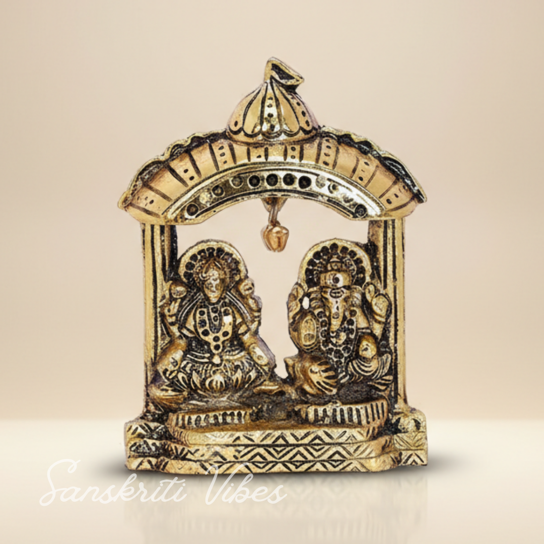 Metal Laxmi Ganesh Idol Decorative Murti Temple Frame Metal Statue for Pooja & Decor Your Home, Office, Decorative Showpiece Figurines - Retail Maharaj
