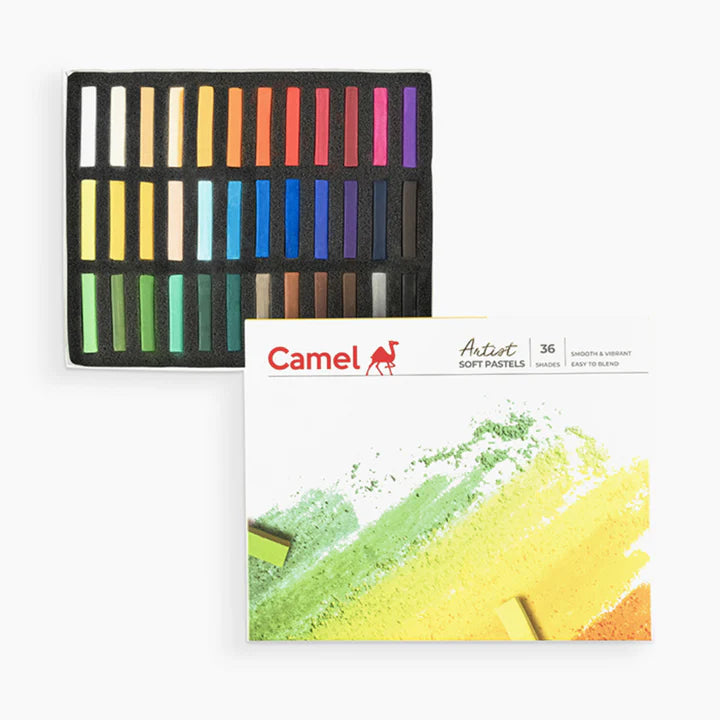 Camel Artist Soft Pastels Assorted Set of 36 Shades for Drawing and Art - Retail Maharaj