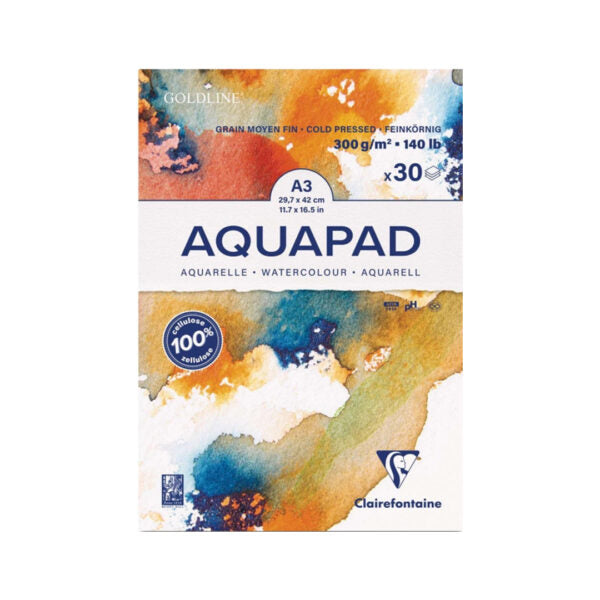 Clairefontaine Goldline Aquapad Cold Pressed Watercolour Block 300 GSM Artist Paper - Retail Maharaj
