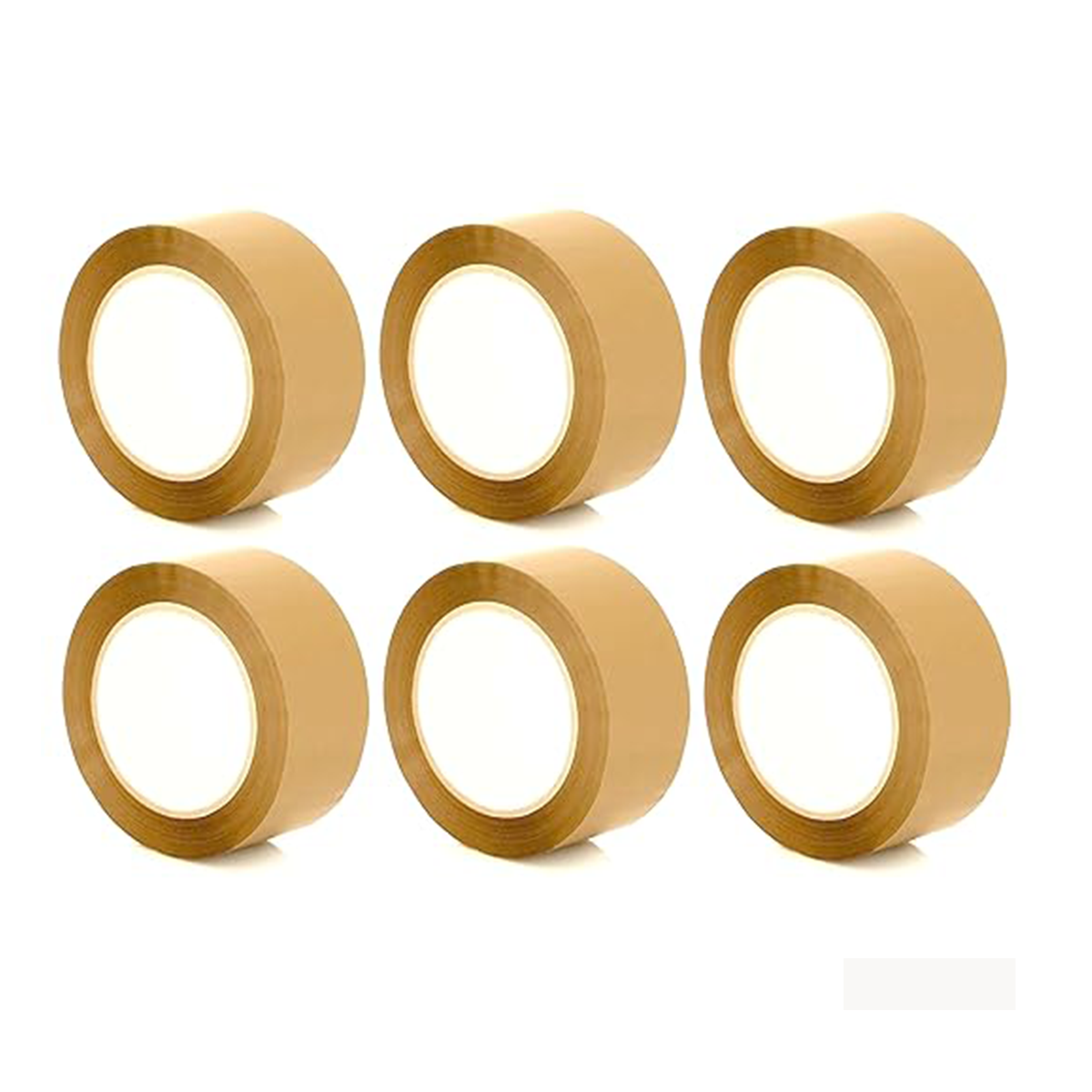 Handy Helper BOPP Tape {2″} 48mm x 65 Meter – Brown & Transparent – 38 Micron Film – Pack of 6