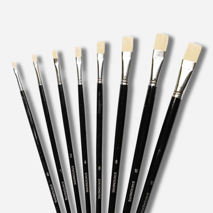 Retail Maharaj Filbert Chungking Hog Brush Set Of 8, Long Handle 11'' - Retail Maharaj