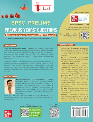 Tarkash BPSC Prelims PYQ (39th to 70th BPSC Subject-wise Previous Years' Solved Questions) | Online Chapter-wise Practice Questions | 50+ Conceptual Videos | Info Bits | Author Webinars | Bihar Public Service Commission | CCE, CDPO, Judiciary, AAO Exams - Retail Maharaj