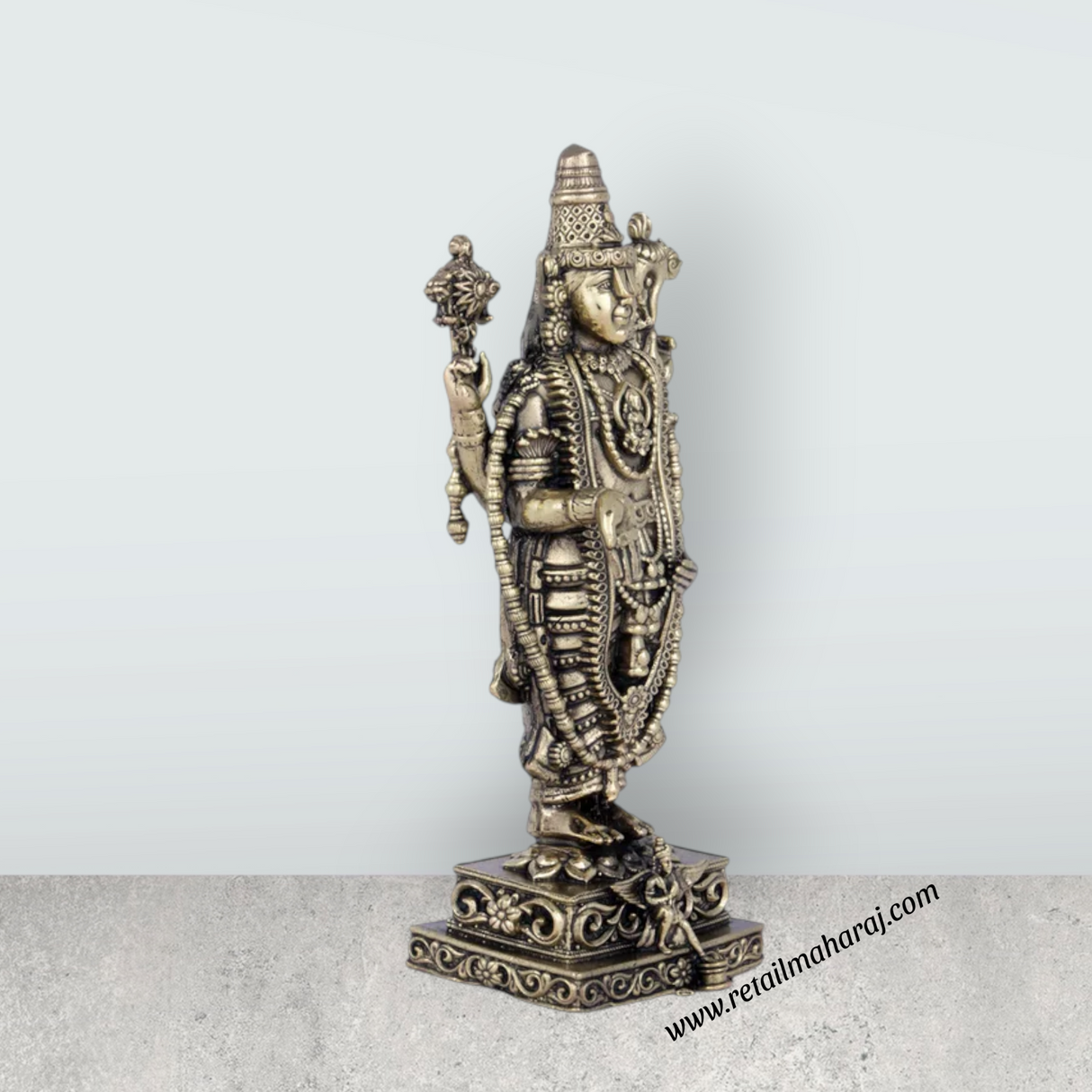 Balaji Murti - 6 x 3 Inches | Brass Idol/ Balaji Idol for Pooja/ 355 Gms Approx - Retail Maharaj