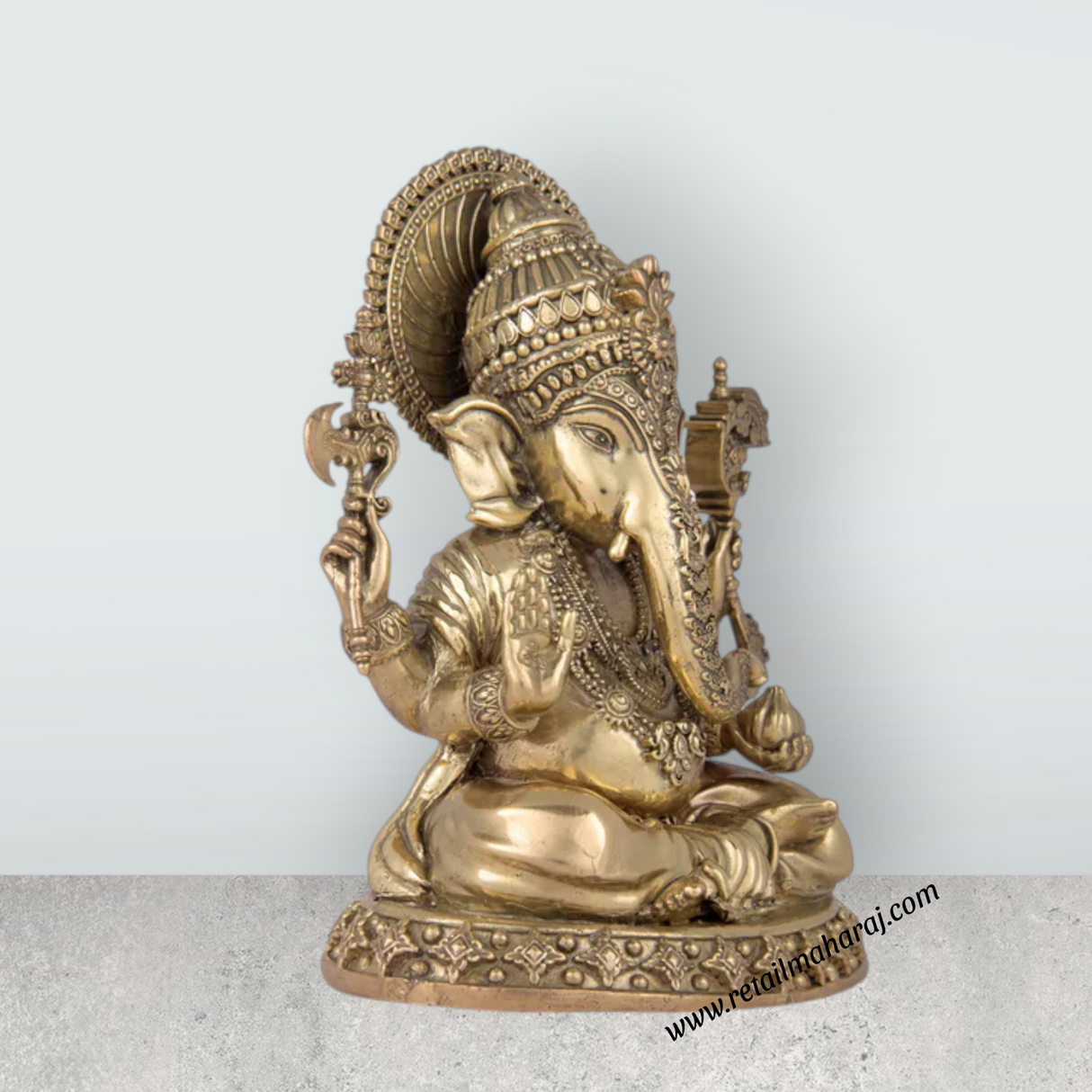 Ganesha Murti Statue - 6.75 x 5 Inches | Brass Idol/ Vinayaka Idol for Pooja/ 985 Gms Approx