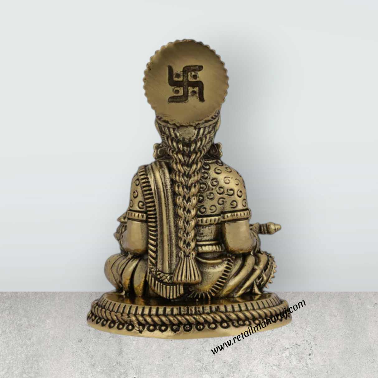 Annapoorani Murti – 3 x 2 Inches | Antique Brass Annapurna Devi Idol for Home & Pooja - Retail Maharaj