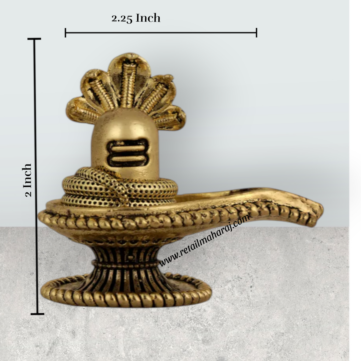 Shivling with Naga – 2.25 x 2 Inch | Antique Brass Shiva Lingam / Sivalingam Idol for Pooja & Home Temple Decor - Retail Maharaj