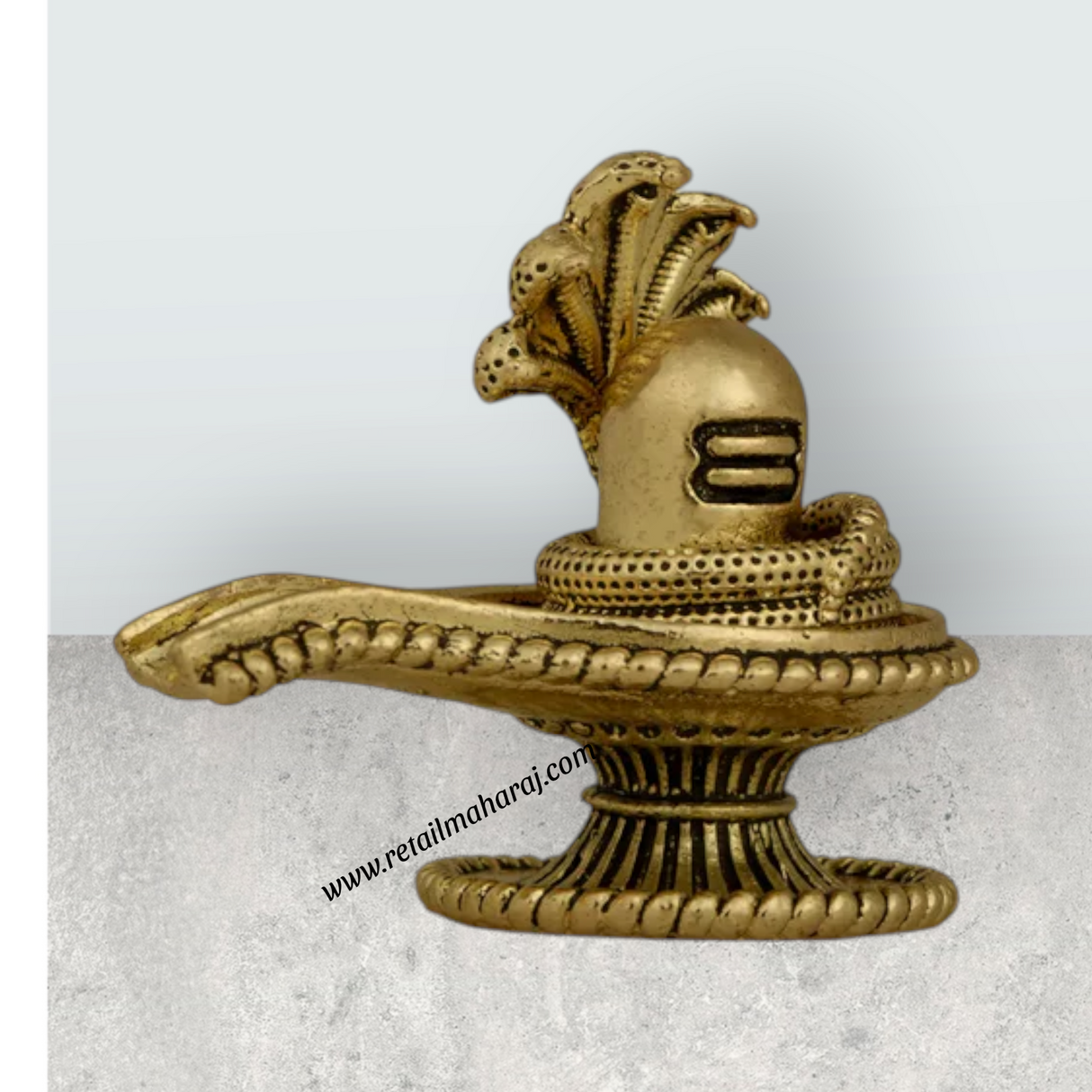 Shiv Ling Murti With Nagam - 1.5 x 1.75 Inches | Brass Shiva Lingam Statue / Shiv Ling Idol For Pooja - Retail Maharaj