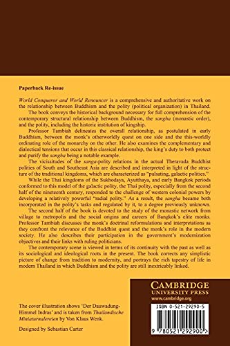 World Conqueror and World Renouncer: A Study of Buddhism and Polity in Thailand against a Historical Background: 15 (Cambridge Studies in Social and Cultural Anthropology) - Retail Maharaj