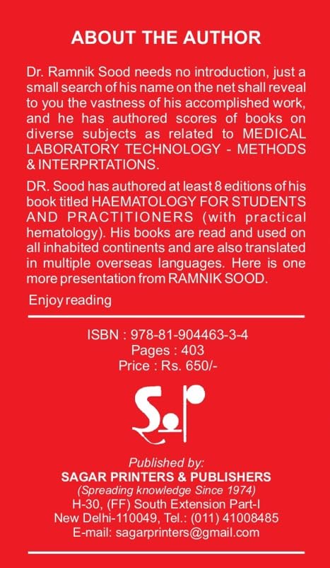 Prime Haematology Short Text Book Of Haematology The Original Book Dr. Ramnik Sood M.D. - (English Version) - Retail Maharaj