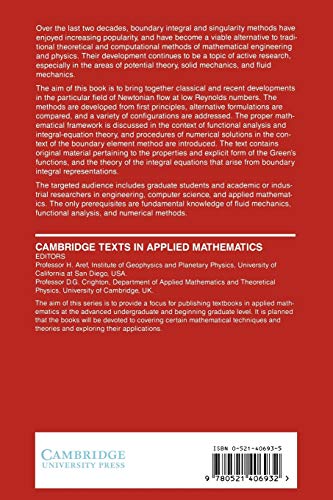 Boundary Integral and Singularity Methods for Linearized Viscous Flow: 8 (Cambridge Texts in Applied Mathematics) - Retail Maharaj