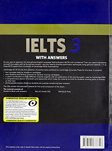 CAMB IELTS 3 : WITH ANSWERS WITH 2ACDS(SOUTH ASIAN EDN) - Retail Maharaj