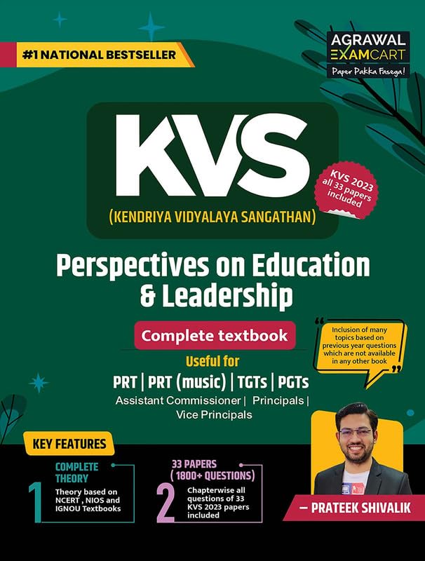 Examcart KVS Perspectives on Education & Leadership Book 2025 By Prateek Shivalik | 33 Papers (1800+ Questions)| For PRT, TGT, PGT, Principal, Vice Principals & Assistant Commissioner (English Medium) - Retail Maharaj