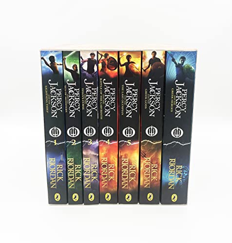 The Essential Percy Jackson Collection (7 Books Set) by Rick Riordan (Lightning Thief, Sea of Monsters, Titan's Curse, Battle of Labyrinth, Last Olympian, Greek Heroes, Greek Gods) - Retail Maharaj