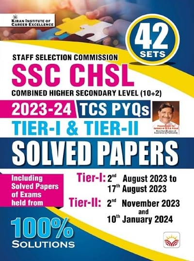 SSC CHSL Tier 1 and Tier 2 TCS PYQs Solved Papers Total 42 PYQs (English Medium) (4787) - Retail Maharaj