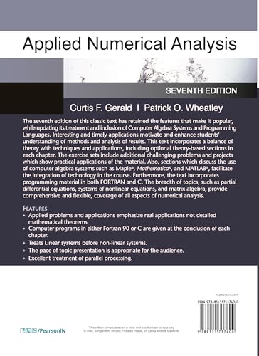 Pearson APPLIED NUMERICAL ANALYSIS, 7TH EDITION - Retail Maharaj