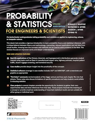 Probability and Statistics for Engineers and Scientists | Includes Case studies with Statistical Software coverage such as SAS & MINITAB, Updated 9th Edition - Retail Maharaj