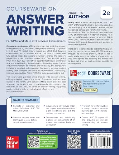 UPSC Answer Writing, 2e for Mains Exam 2026 by Manuj Jindal (IAS) | GS Papers I–IV | Solved PYQs (2017-2018, 2021-2025) on Edge Platform & Mock Tests | Topper's Handwritten Notes & Techniques - Retail Maharaj