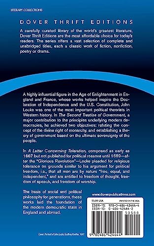 The Second Treatise of Government: AND A Letter Concerning Toleration (Thrift Editions) - Retail Maharaj