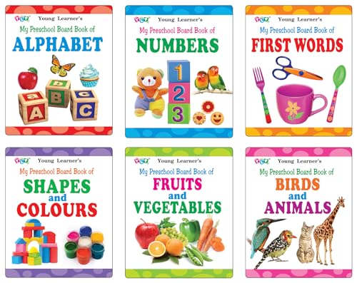 My Preschool Board Books (Gift Pack Of 6 Books): Boxset For Kids | Learning Gift Set | Early Learning Books For Babies, Toddlers & Preschool Kids | Includes Alphabet, Numbers, First Words & Much More | age 2+ | {Hardbound} | Young Learner Publications - Retail Maharaj