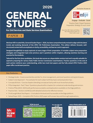 UPSC Prelims 2026: General Studies Paper 1 (Complete Manual) | GS Paper 1 Manual | 1300+ Prelims PYQs (2013-2025) | 1500+ Topic-wise Practice Questions | 5 Full-Length Mock Test on McGraw Hill Edge - Retail Maharaj