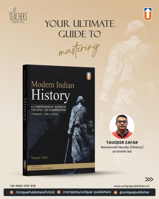 Modern Indian History: A Comprehensive Textbook for UPSC-CSE Examinations by Tauqeer Zafar, Preliminary, Main & Optional, B.A. & M.A. History - Retail Maharaj