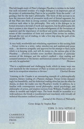 Listening to the Cicadas: A Study of Plato's Phaedrus (Cambridge Classical Studies) - Retail Maharaj