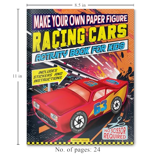 Make Your Own Paper Figures – Racing Cars Cut, Fold & Create Your Own Racetrack Cars | Ages 6–10 | DIY Craft Fun for 2+ Hours of Hands-On Play - Retail Maharaj